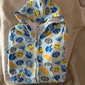 Lola The Boys Unisex Kids Festive Dreidel Menorah Hanukkah PJ One Piece SZ: 8